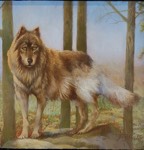 Marlène Stevers 2016 - Wolf in zonnegloed 15x15 olieverf op paneel